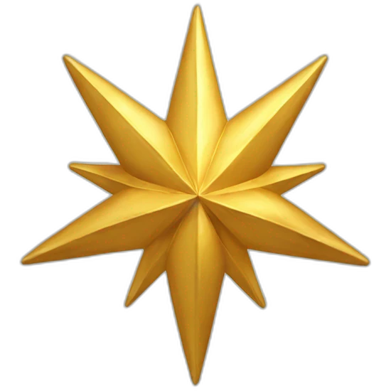 eight pointed golden fantasy star emoji