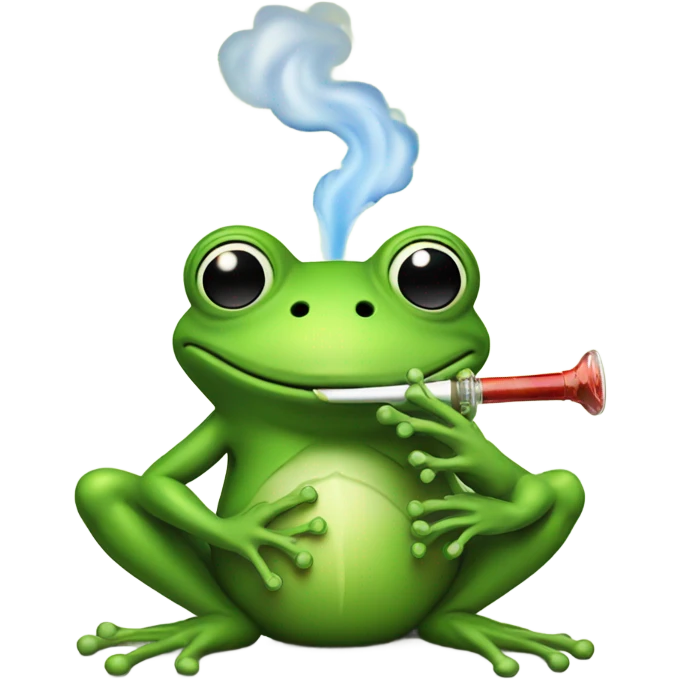 Frog smoking bong emoji