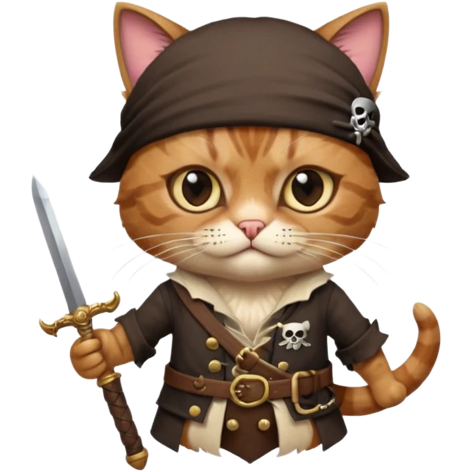 pirate cat with human body emoji