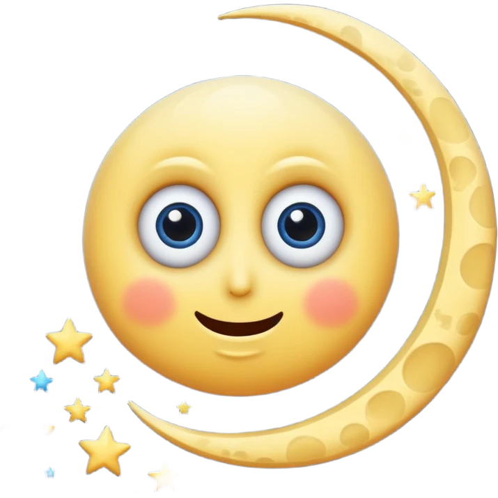 dizzy moon with spiral eyes and spinning stars emoji