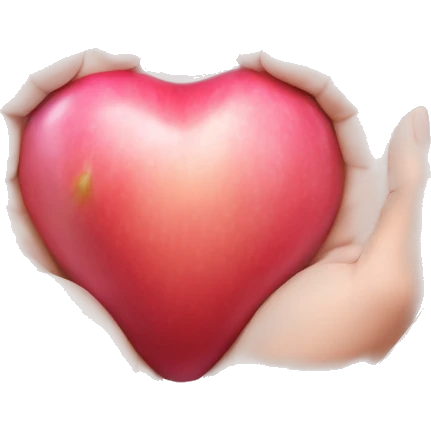 The Apple heart made with hands emoji but the interior of the hands hearts is filled with a light pink  emoji