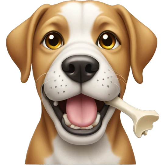 dog with bone in mouth emoji