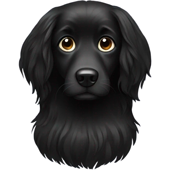 Black dog long hair emoji
