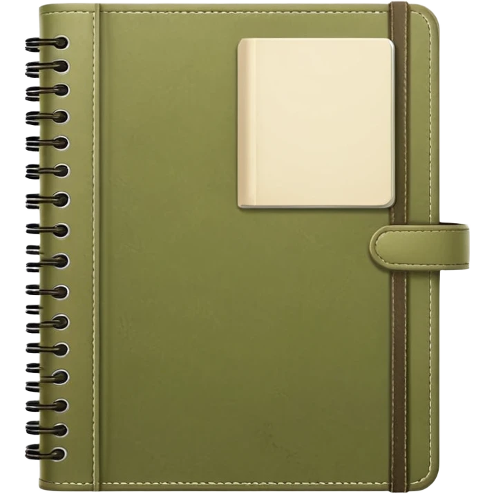 Pale olive Planner open notebook emoji