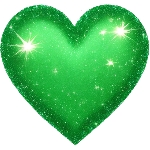 Green sparkle heart emoji