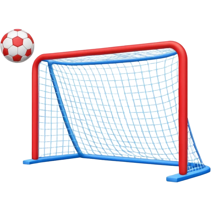  “Goal” sign blue (#00A3E0) and red (#F9423A)  emoji