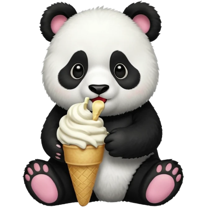 Panda eating ice cream emoji