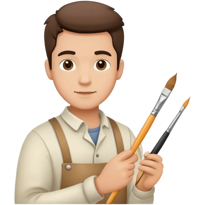 Male painter with paintbrush and pencil emoji