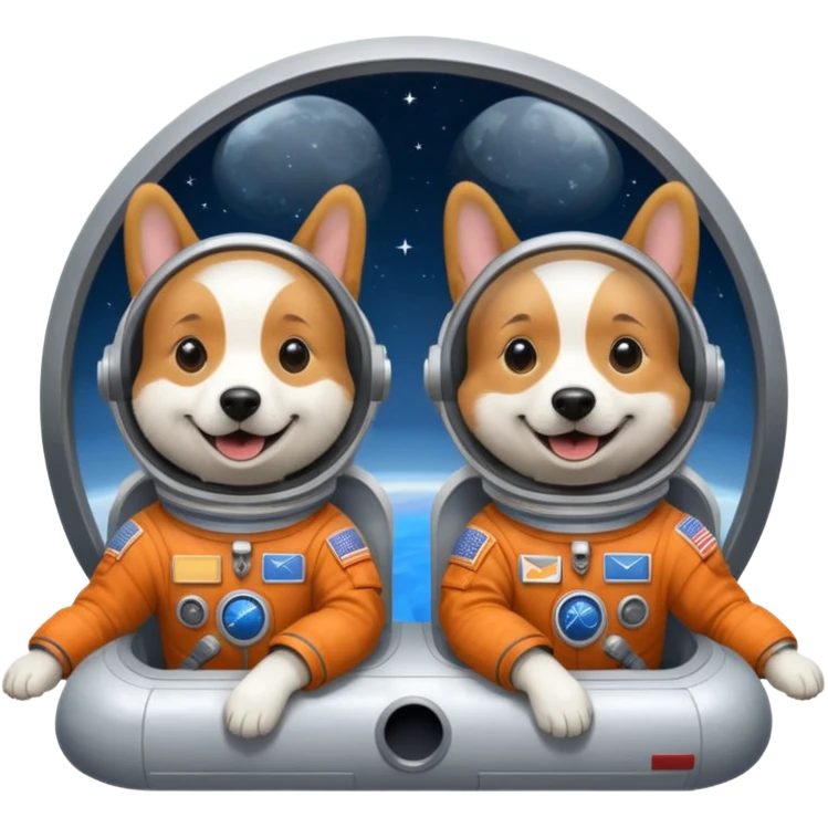 dogs flying space shuttle emoji