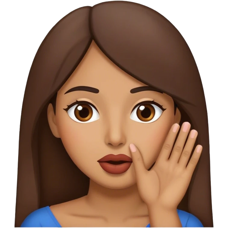 Lebanese woman holding hand over mouth because she is sayin Li li li li liiiiiii emoji