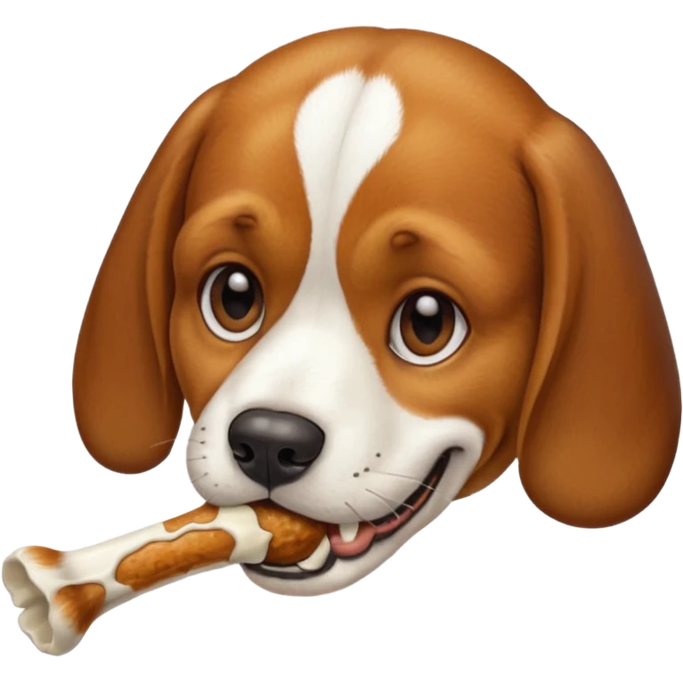 beagle eating a bone emoji