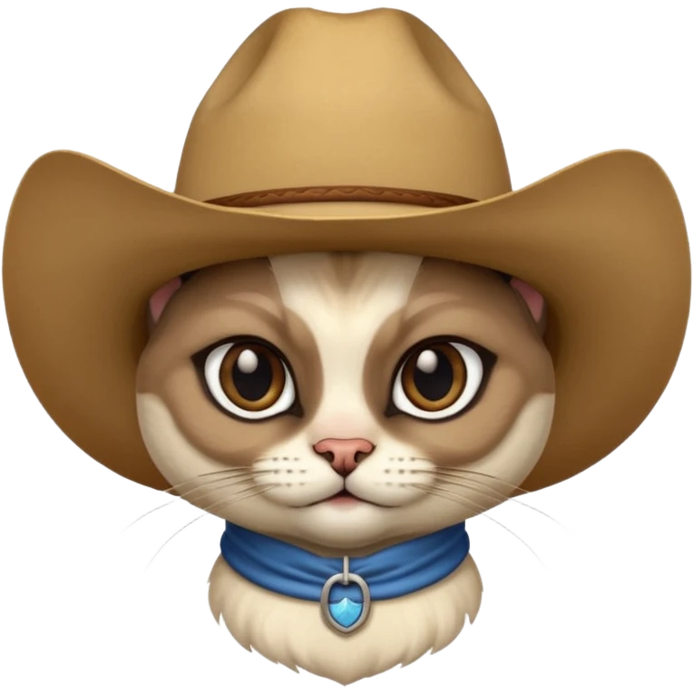siamese cat wearing a cowboy hat emoji