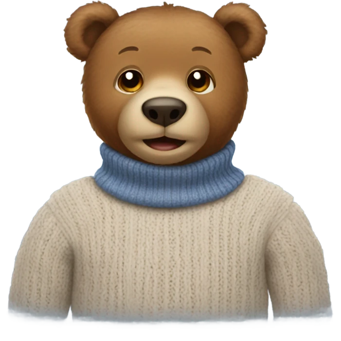 Teddy Bear wearing a turtleneck sweater  emoji