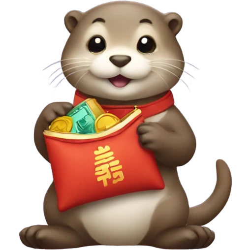 an otter with new year lucky pouch emoji