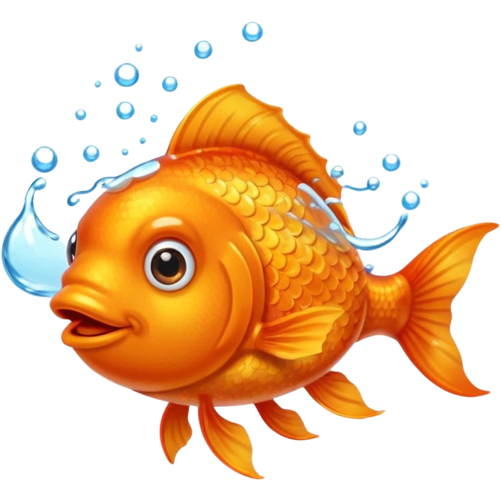 Firefighter goldfish with mustache emoji