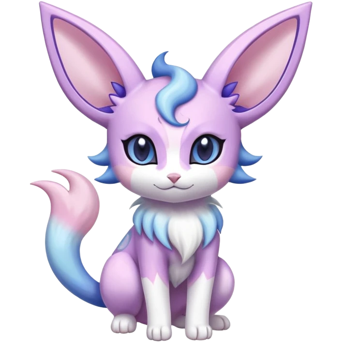 Shiny Exotic Cute Espeon-Sylveon-Purrloin-Meowstic-Hybrid-Creature with pattern-markings emoji