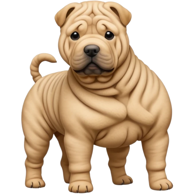Chinese shar pei full body emoji