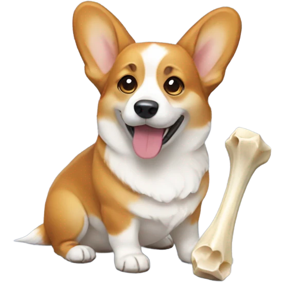 Corgi with a bone  emoji