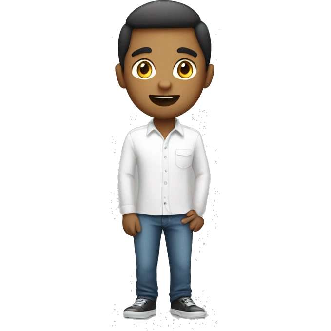A cute person with white shirt on his hand emoji