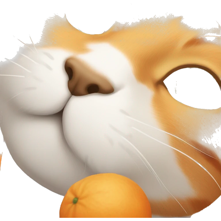 orange cat sniffing emoji