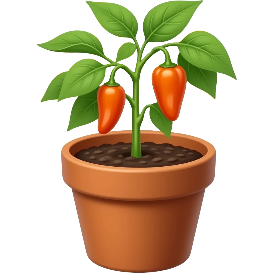 orange habanero plant in the pot hot emoji