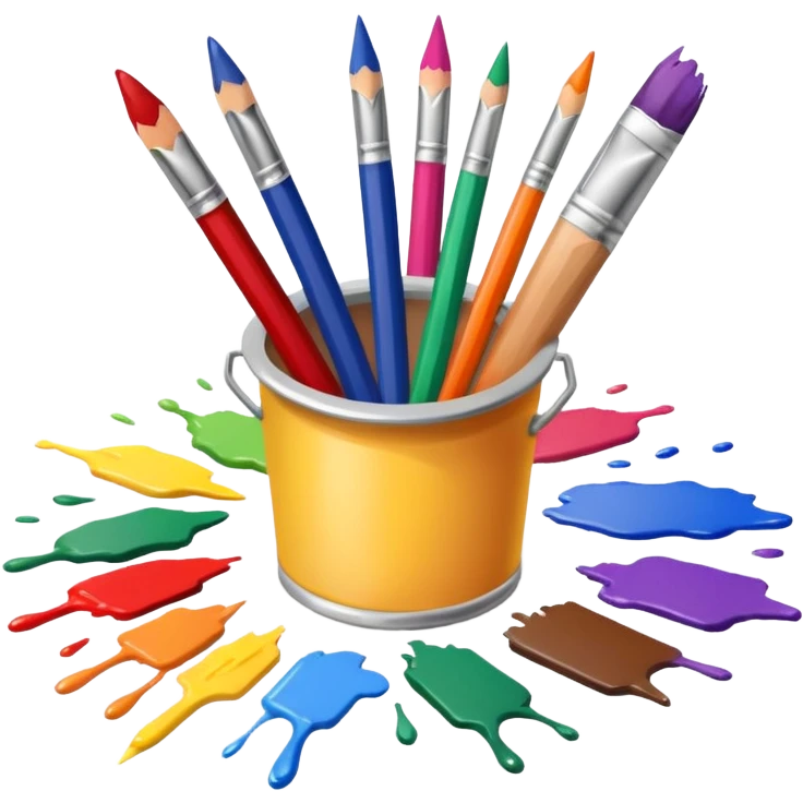 different art supply emoji