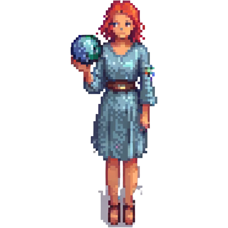 Magic woman with magic ball blue emoji