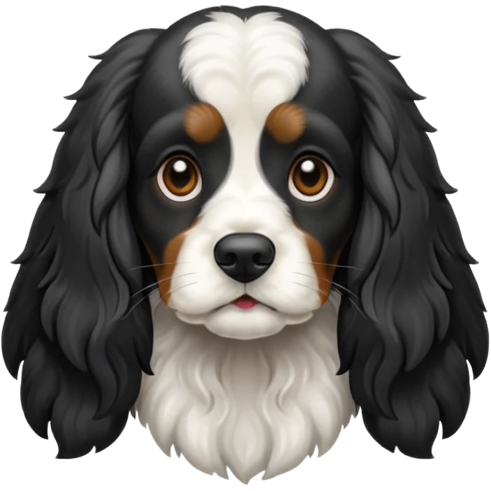 Собака русский кокер спаниель черно-белого цвета emoji