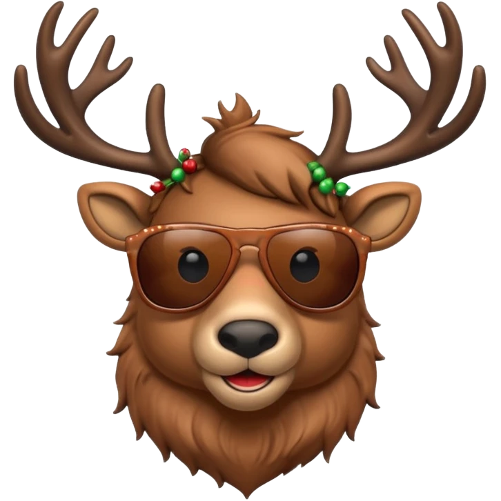 Cool christmas reindeer with sunglasses emoji