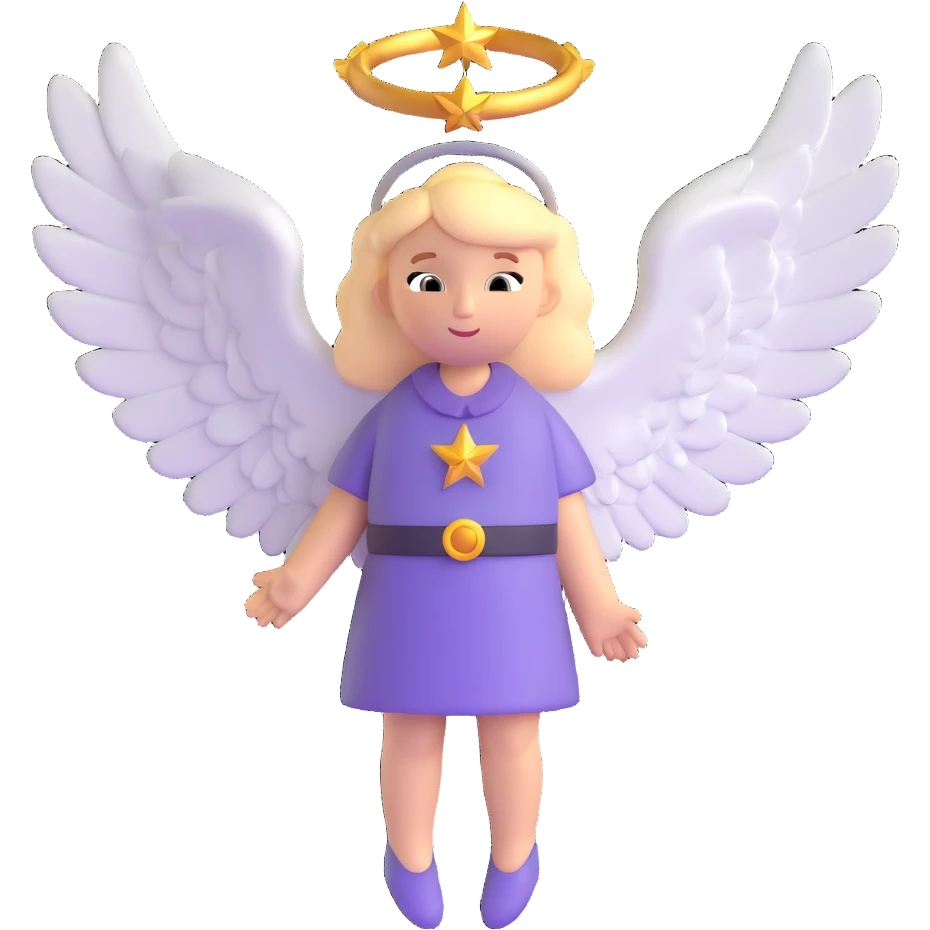 guardian angel with wings and halo from bible emoji