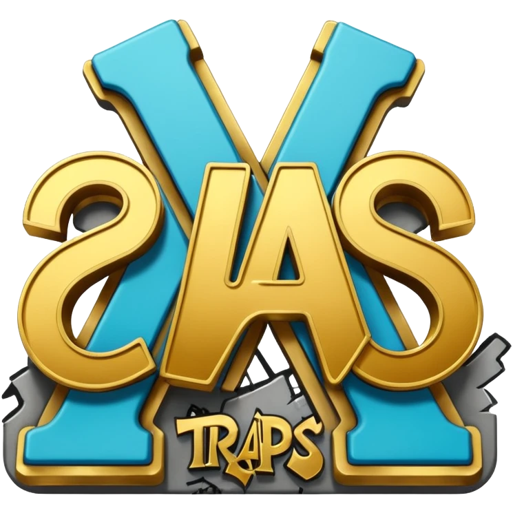 logo of 'Trap Capos' with large golden letters, dark background, urban details emoji