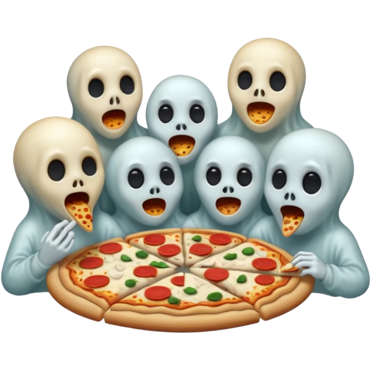 the ghosts are eating pizza emoji