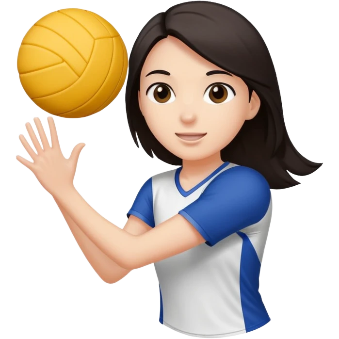 girl with straight dark hair playing volleyball emoji