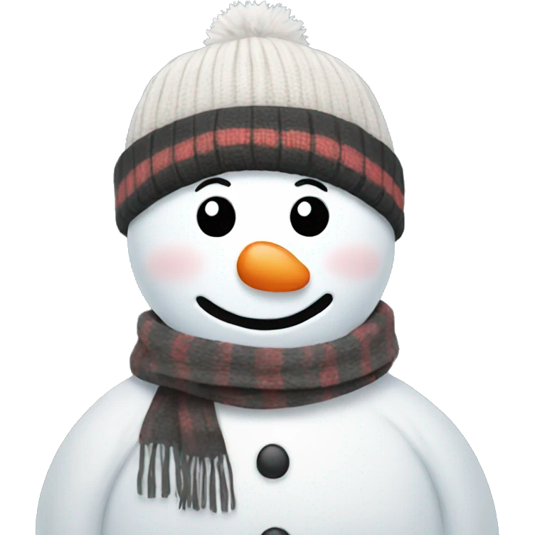 Snowman wearing a beanie and scarf  emoji