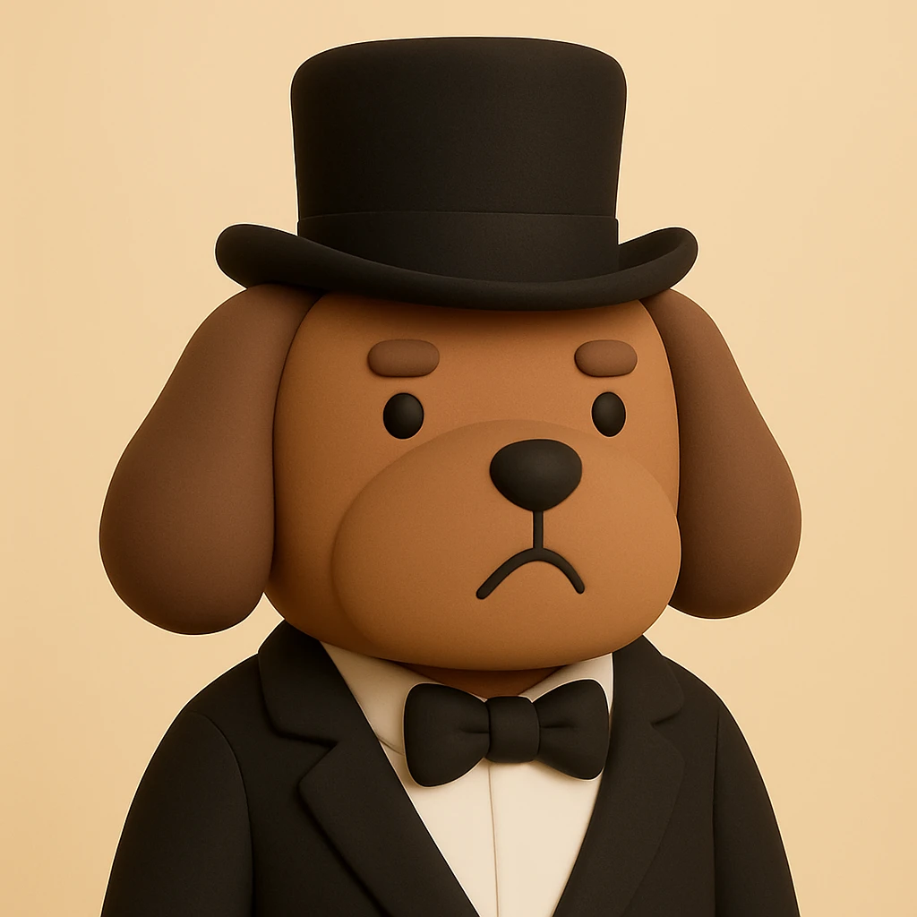 dog with tophat emoji