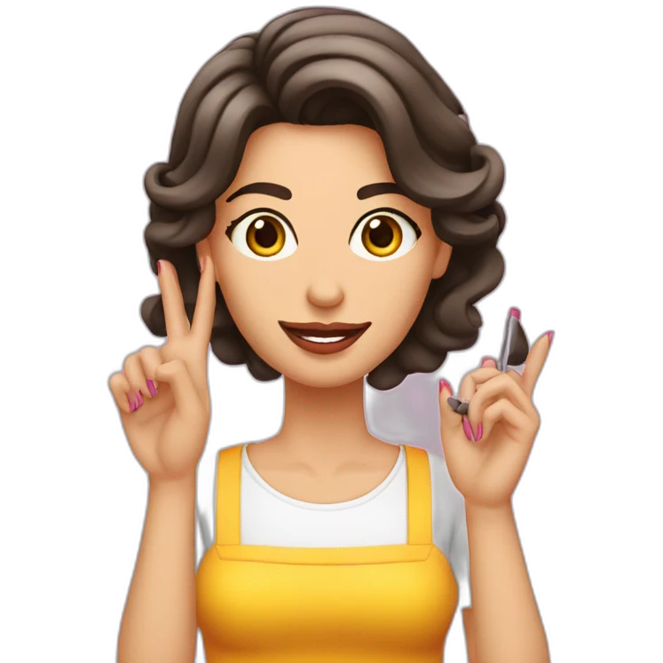 Mujer manicura con torno emoji