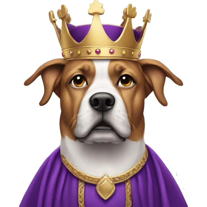 Dog looking like a king in purple  emoji
