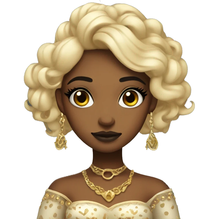 Create the zodiac sign scorpio as a girl with elaborate makeup and dress that matches the zodiac sign  emoji