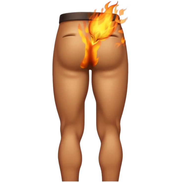 Mans butt on fire(show the butt and the man looking at the butt being shocked emoji