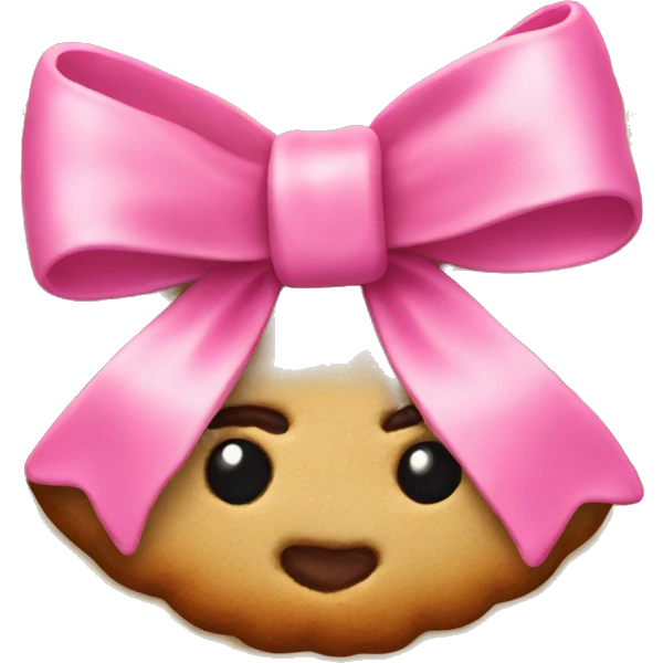 Christmas cookie with an pink bow on it emoji
