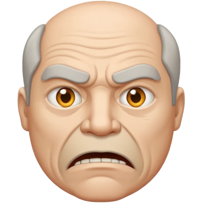 50 year old white male with an open mouth. Only his mouth is made of concrete with thick sides resembling a street gutter. He should look slightly angry but the joke is on him. emoji