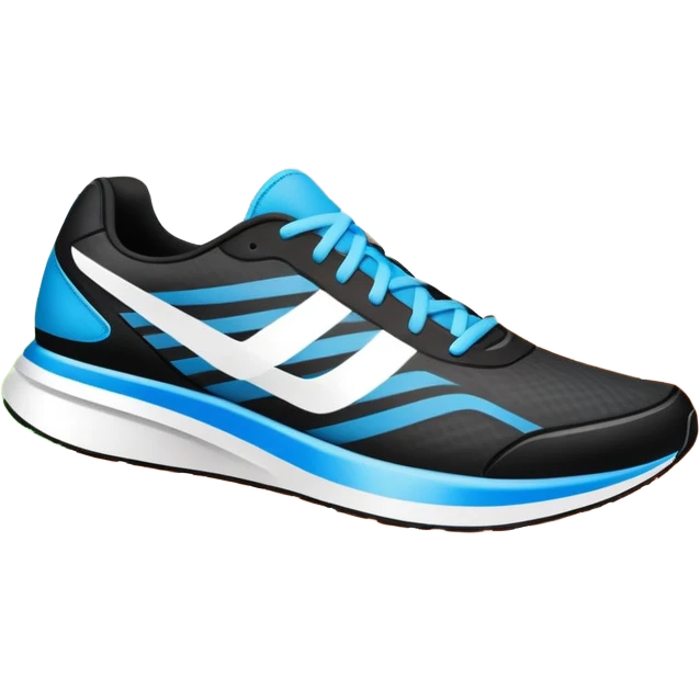 Running shoes placed on a professional track, ready for a sprint. The vibrant background features a stadium with cheering fans, a bright blue sky, and a digital timer displaying race time. Motion lines emphasize speed and energy. Transparent background highlights the athletic spirit. emoji