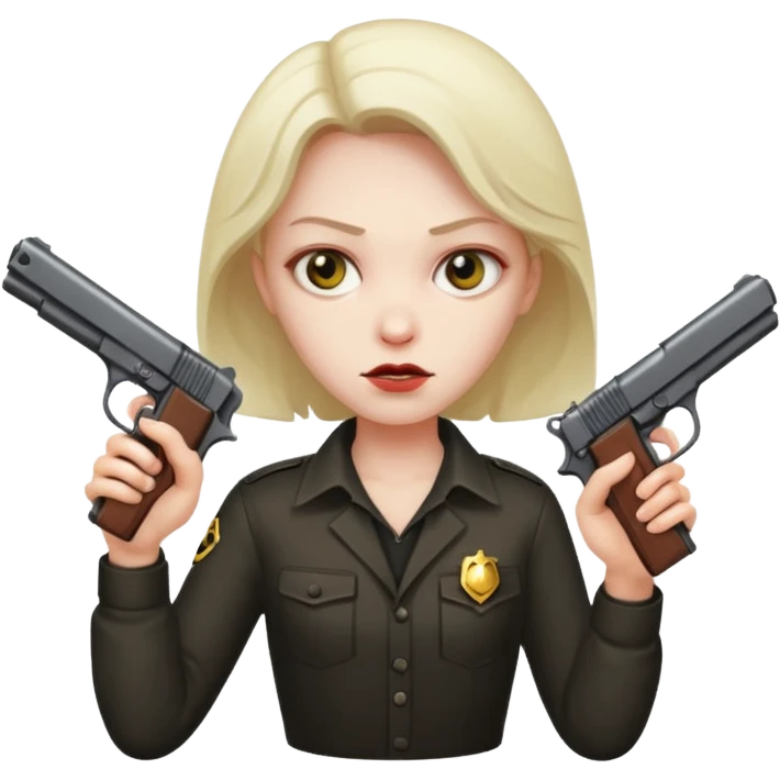 Una cara malvada con una pistolan emoji