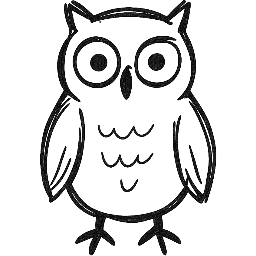 white owl, simple minimal icon emoji