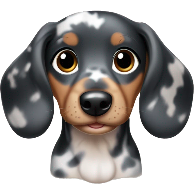 Black merle dachshund puppy emoji