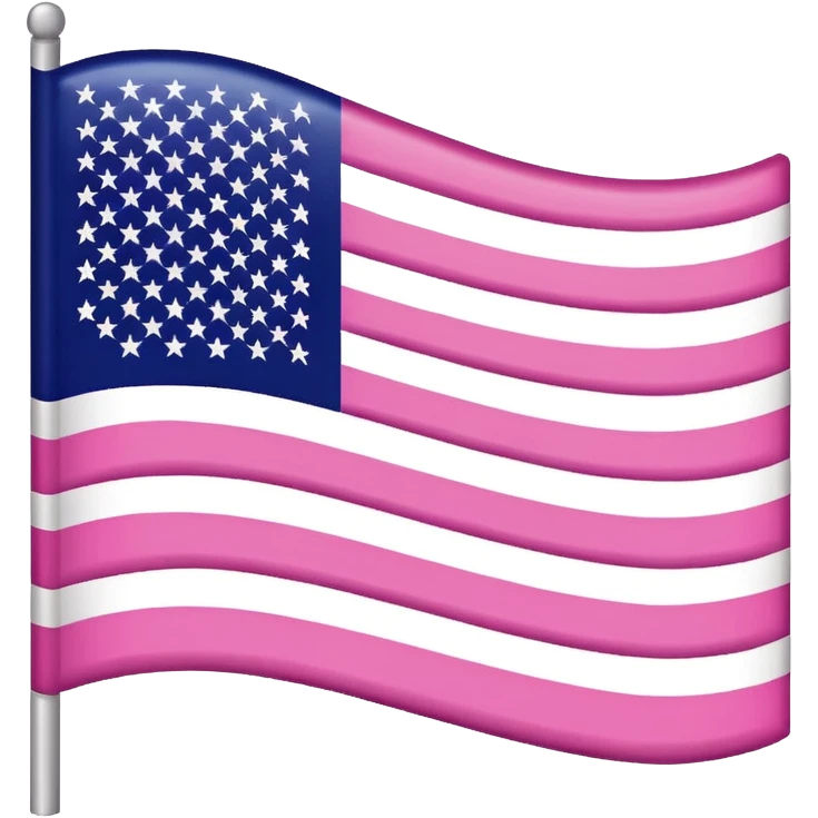 Drapeau Americain rose 100% sauf les etoile et les Bandes emoji