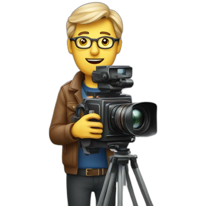 European film director holding a cinema camera emoji