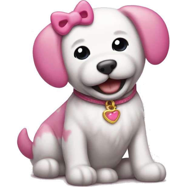 Hello kitty on a dog emoji