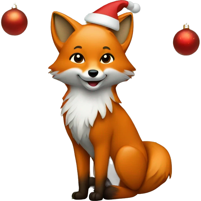 Fox with a Christmas tree  emoji