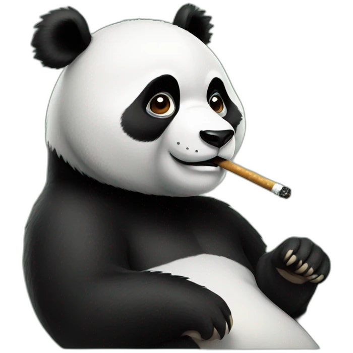 panda smoking emoji